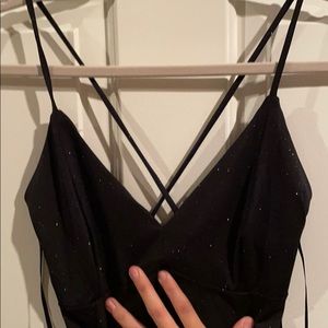 Black shiny dress